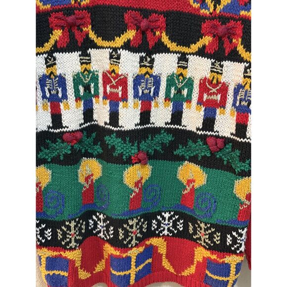 Vintage Preswick & Moore Sweater Womens Large Red Christmas Nutcracker Ugly 90s - Picture 4 of 6
